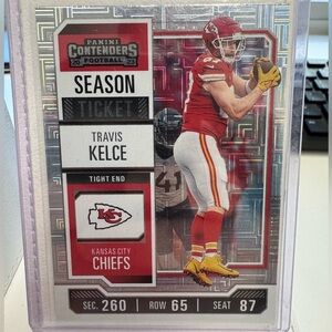 2023 Travis Kelce Panini Contenders Silver Season ticket. Mint condition